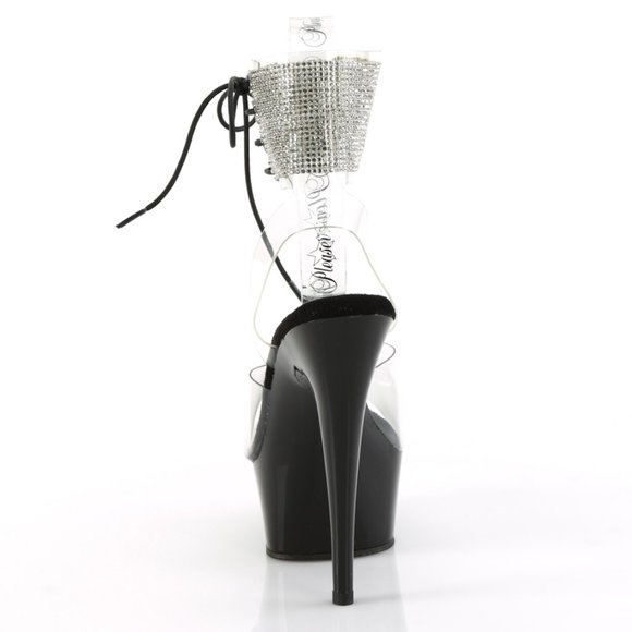 Platform Clear Rhinestone High Heel Shoes - Picture 4 of 5